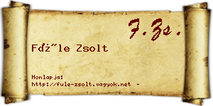 Füle Zsolt névjegykártya