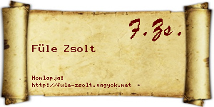 Füle Zsolt névjegykártya